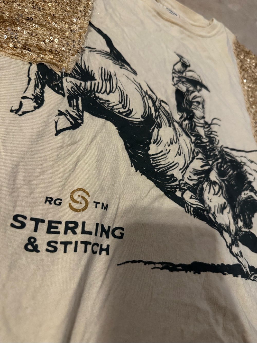 Women’s Western Sterling & Stitch Sequin Tee